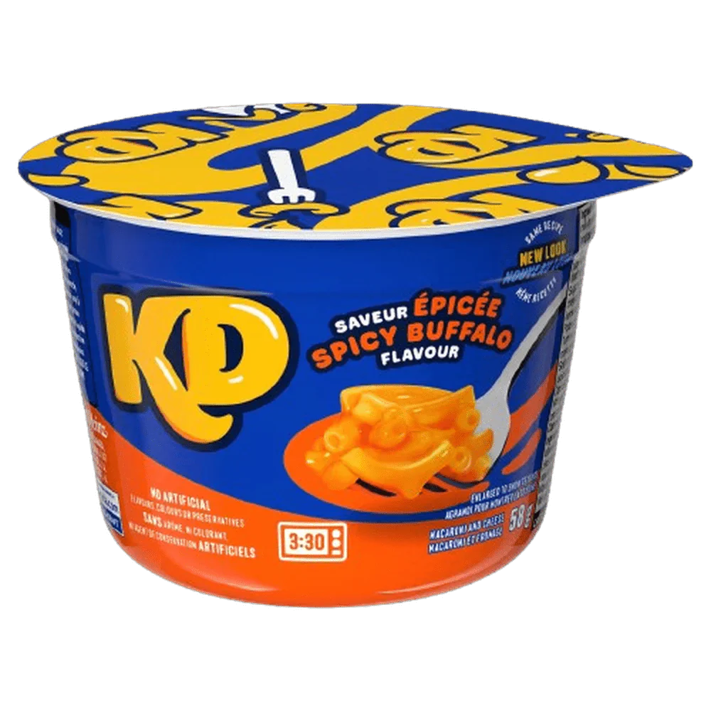 Macarrones con queso Kraft en forma de búfalo picante